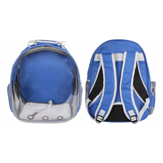 Petbag Rucsac transparent pentru animale de companie ,albastru-negru