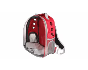 Petbag Rucsac transparent pentru animale de companie ,rosu
