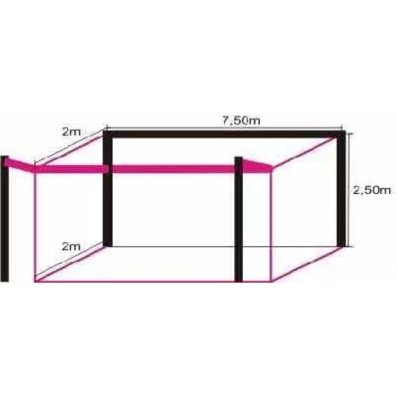 Plasa poarta fotbal, Sport, 7,5 x 2,5 x 0,8/1,5m