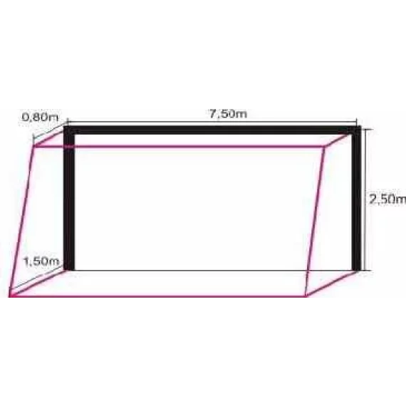 Plasa poarta fotbal, Sport, 7,5 x 2,5 x 2/2m