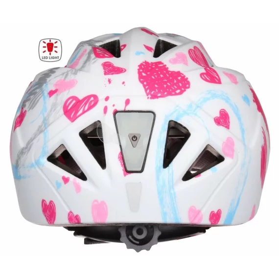 Pluto Light casca de bicicleta pentru copii, alb-roz