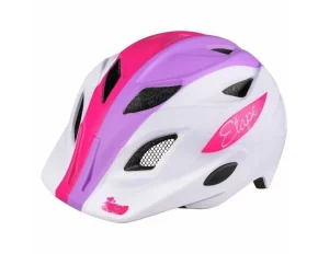 Pluto Light casca de bicicleta pentru copii, alb-violet