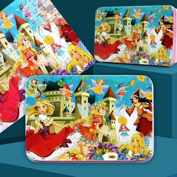 Princess puzzle 100 piese cu printese