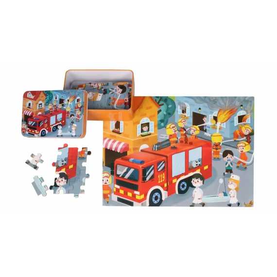 Puzzle camion de pompieri 100 de piese