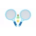 Racket Ball Games badminton tennis racket set blue