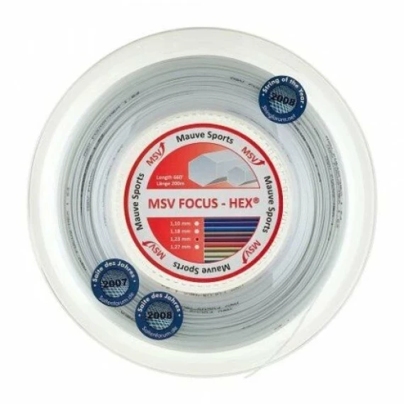 Racordaj tenis Focus HEX 200 m, argintiu