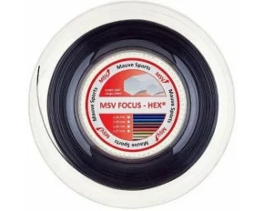 Racordaj tenis Focus HEX 200 m, negru