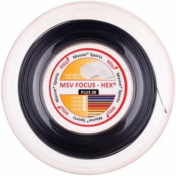 Racordaj tenis Focus HEX Plus 38 200m, negru