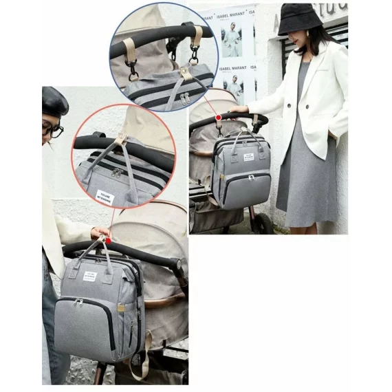 Rucsac multifunctional bebelusi Mommy, gri