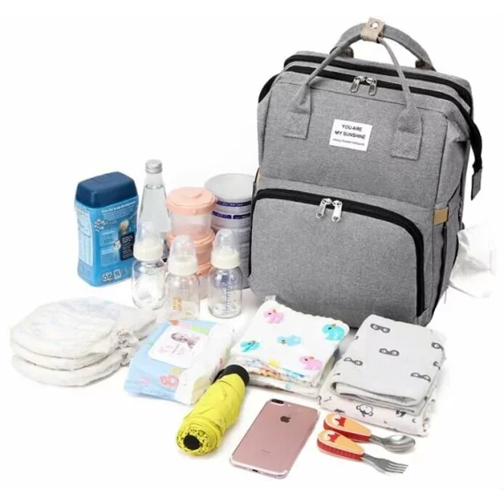 Rucsac multifunctional bebelusi Mommy, gri