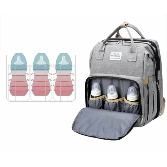 Rucsac multifunctional bebelusi Mommy, gri