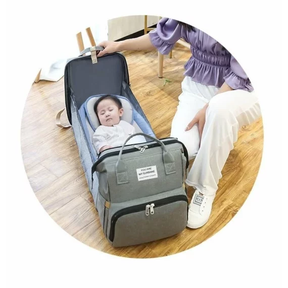 Rucsac multifunctional bebelusi Mommy, gri