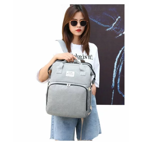 Rucsac multifunctional bebelusi Mommy, gri