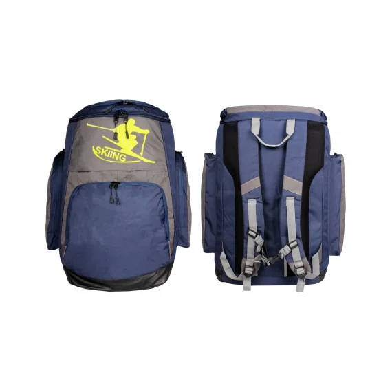 Rucsac pentru clapari si casca Skiboot Bag, albastru-gri