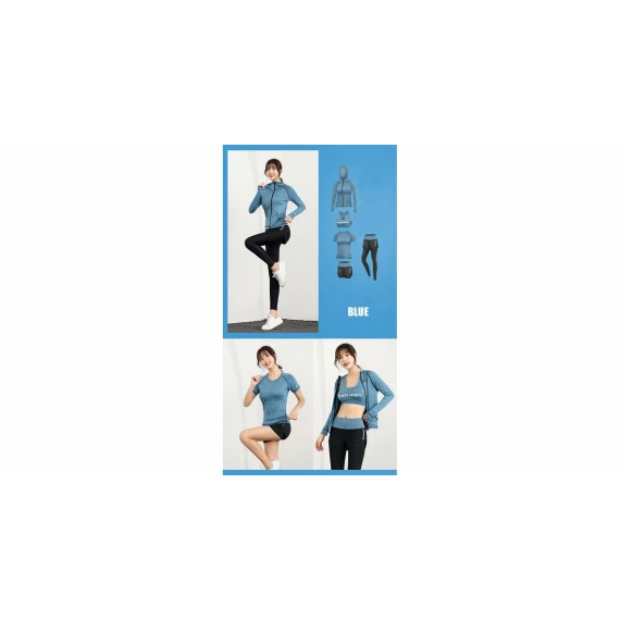 Runner Long 2W set de fitness pentru femei, albastru deschis
