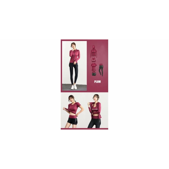 Runner Long 2W set de fitness pentru femei, rosu
