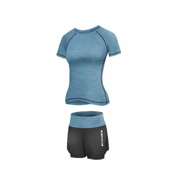 Runner Short 2W set de fitness pentru femei, albastru deschis