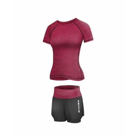 Runner Short 2W set de fitness pentru femei, rosu