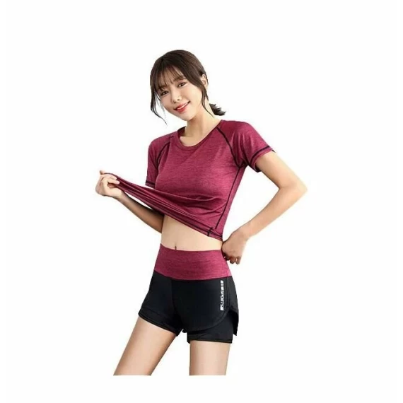 Runner Short 2W set de fitness pentru femei, rosu