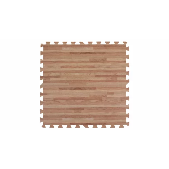 Set saltele fitness 60 x 60 x 1 cm imitatie lemn Woody, maro deschis, 4 buc