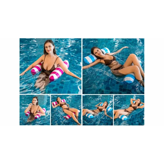 Scaun gonflabil plutitor pentru piscina Float Stripe, rosu