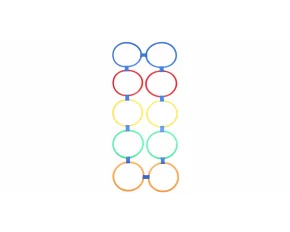 Set 10 cercuri Agility Circles, ajustabile