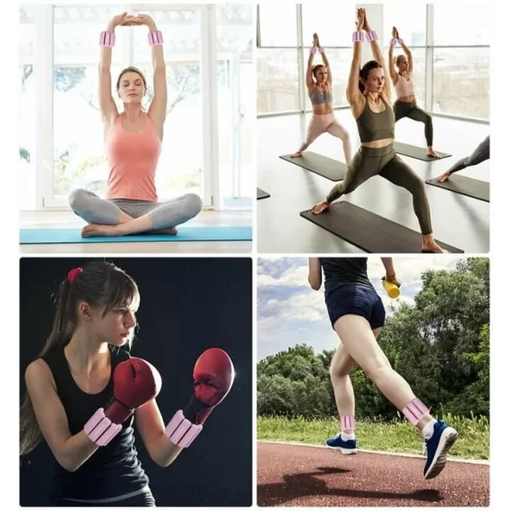 Set 2 greutati pentru incheieturi, Silicone Fitness 220 gr