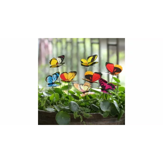 Set 50 decoratiuni pentru ghivecele de flori sau gradina Butterfly