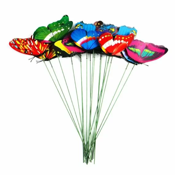 Set 50 decoratiuni pentru ghivecele de flori sau gradina Butterfly