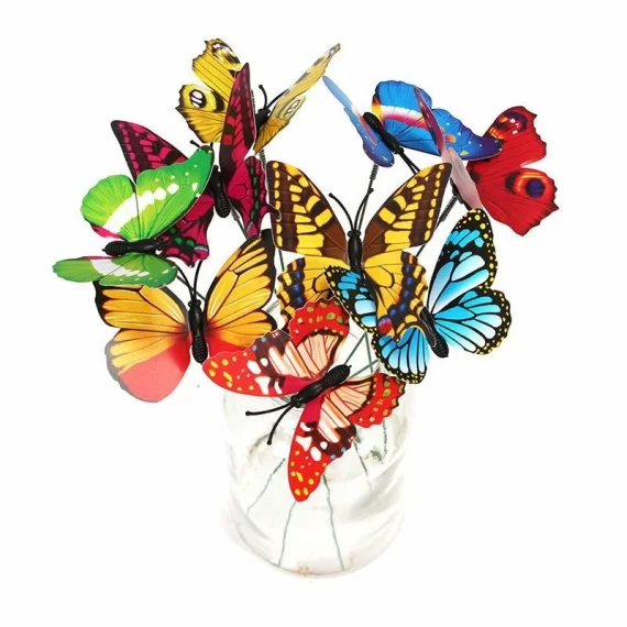 Set 50 decoratiuni pentru ghivecele de flori sau gradina Butterfly
