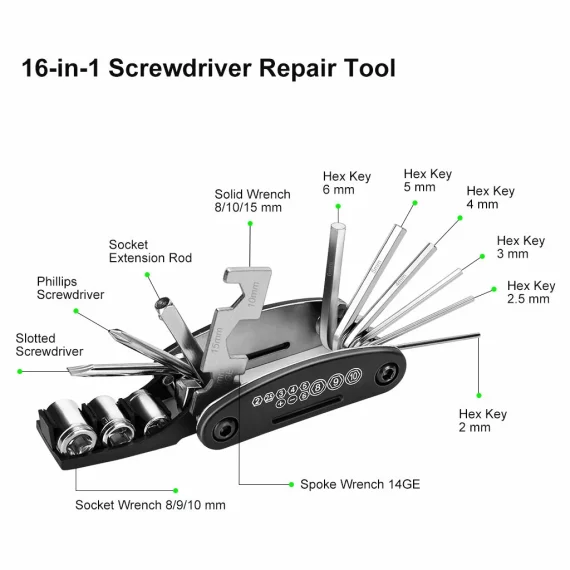 Set chei bicicleta Tool 16in1