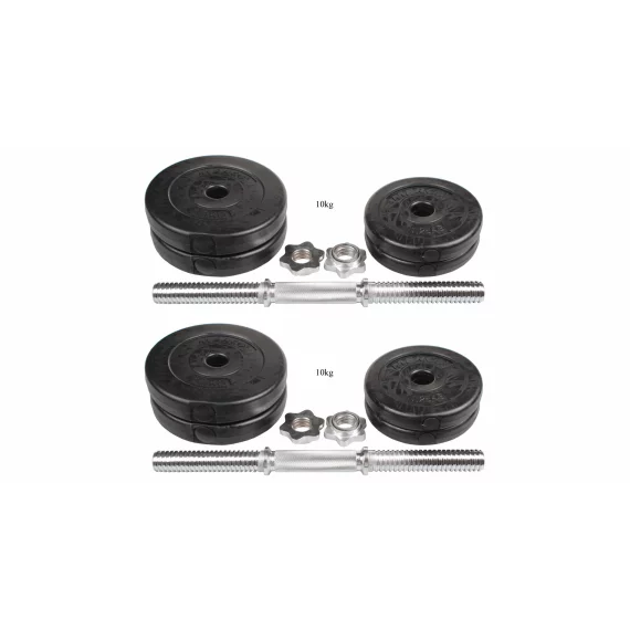 Single-Handed Loading Dumbbells, 2x10kg