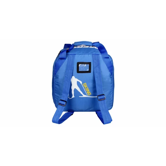 Ski Rucksack geanta pentru clapari si casca de schi, albastru