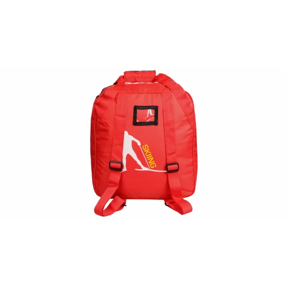 Ski Rucksack geanta pentru clapari si casca de schi, rosu
