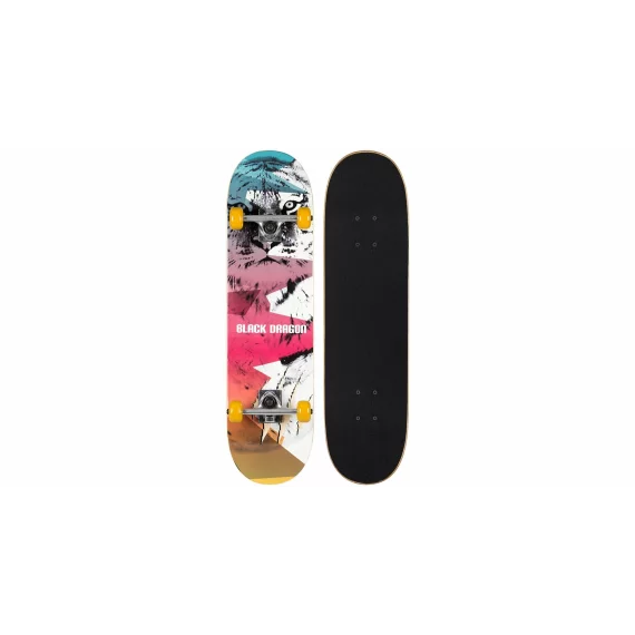 Street Natives skateboard, alb-galben