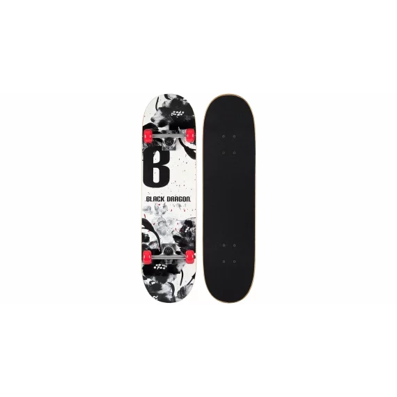 Street Natives skateboard, negru-rosu