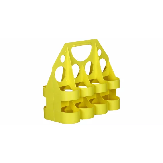 Suport 8 bidoane din plastic, galben