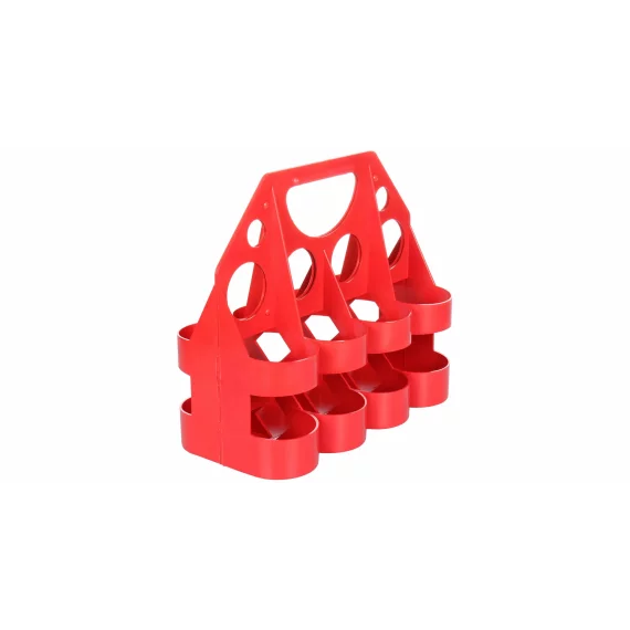 Suport plastic pentru 8 sticle rosu