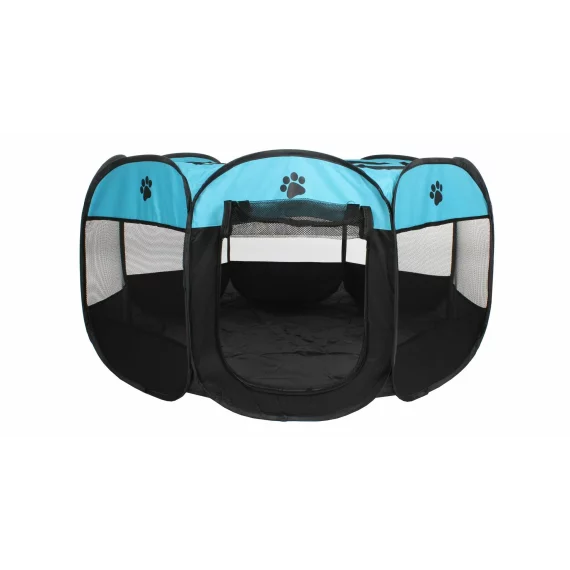 Tarc animale de companie Pet Octagonal albastru-negru