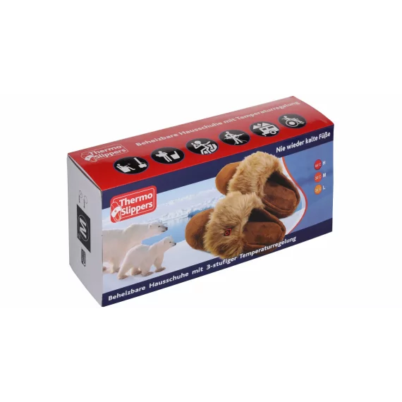 Thermo slippers papuci incalziti, alb