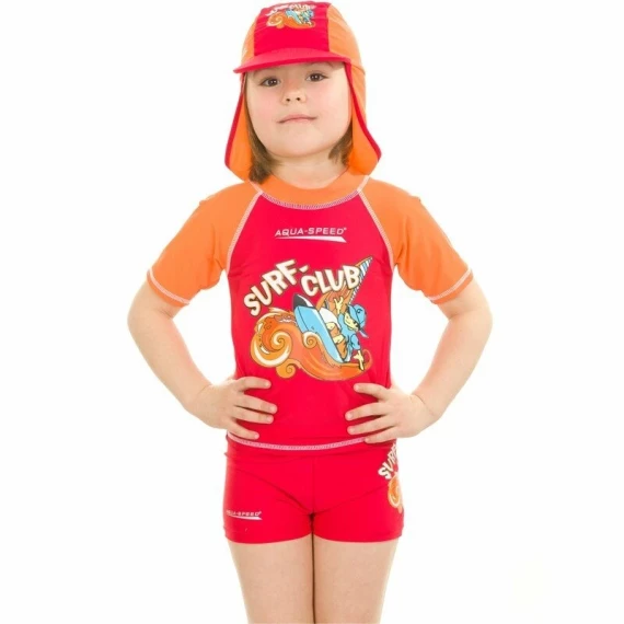 Tricou cu protectie UV Surf Club rosu