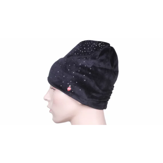 Velour caciula de iarna pentru copii, neagra