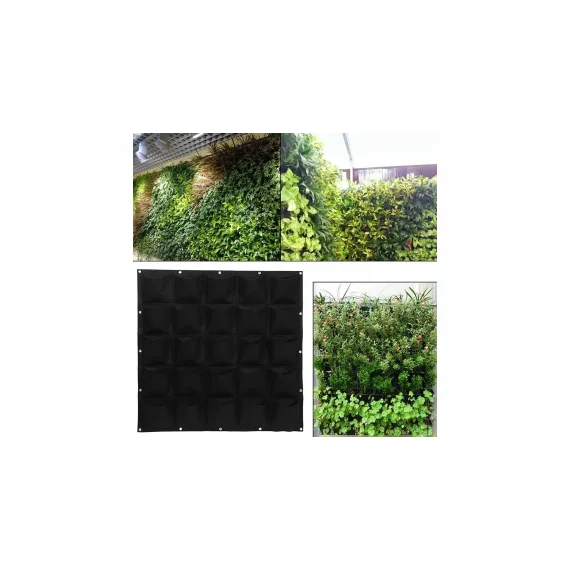 Vertical Grow Bag 4 sac de plantare pentru perete, verde