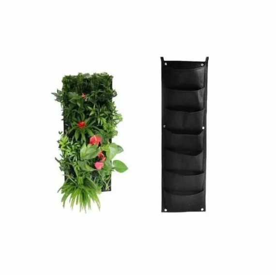 Vertical Grow Bag 7 sac de plantare pentru perete, negru