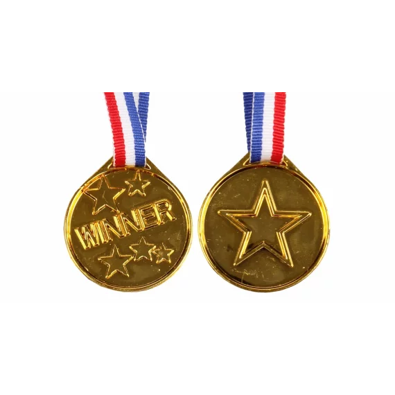 Medalie Winner Gold pentru copii cu panglica, culoare aur