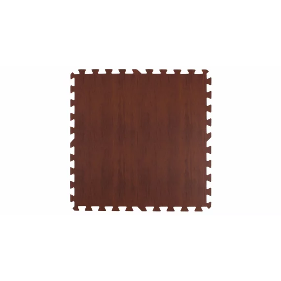 Set saltele fitness 60 x 60 x 1 cm imitatie lemn Woody, maro inchis, 4 buc
