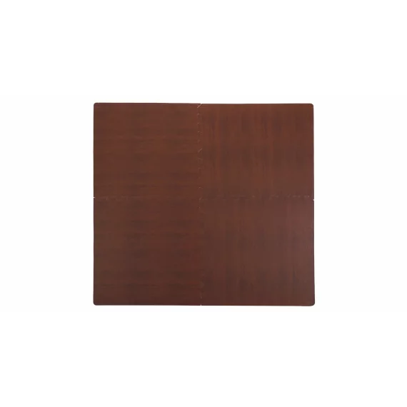 Set saltele fitness 60 x 60 x 1 cm imitatie lemn Woody, maro inchis, 4 buc