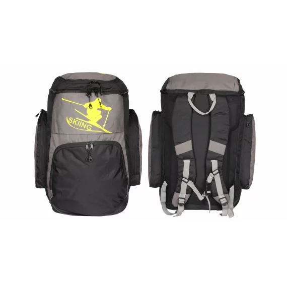 Rucsac pentru clapari si casca Skiboot Bag, negru-gri