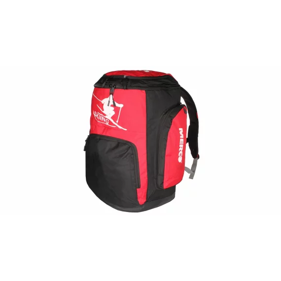 Rucsac pentru clapari si casca Skiboot Bag, negru-rosu