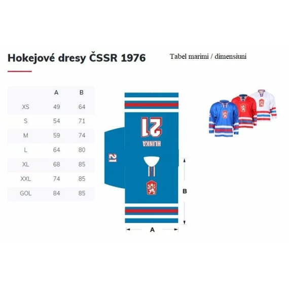 Replica tricou hochei CSSR Senior 1976 albastru